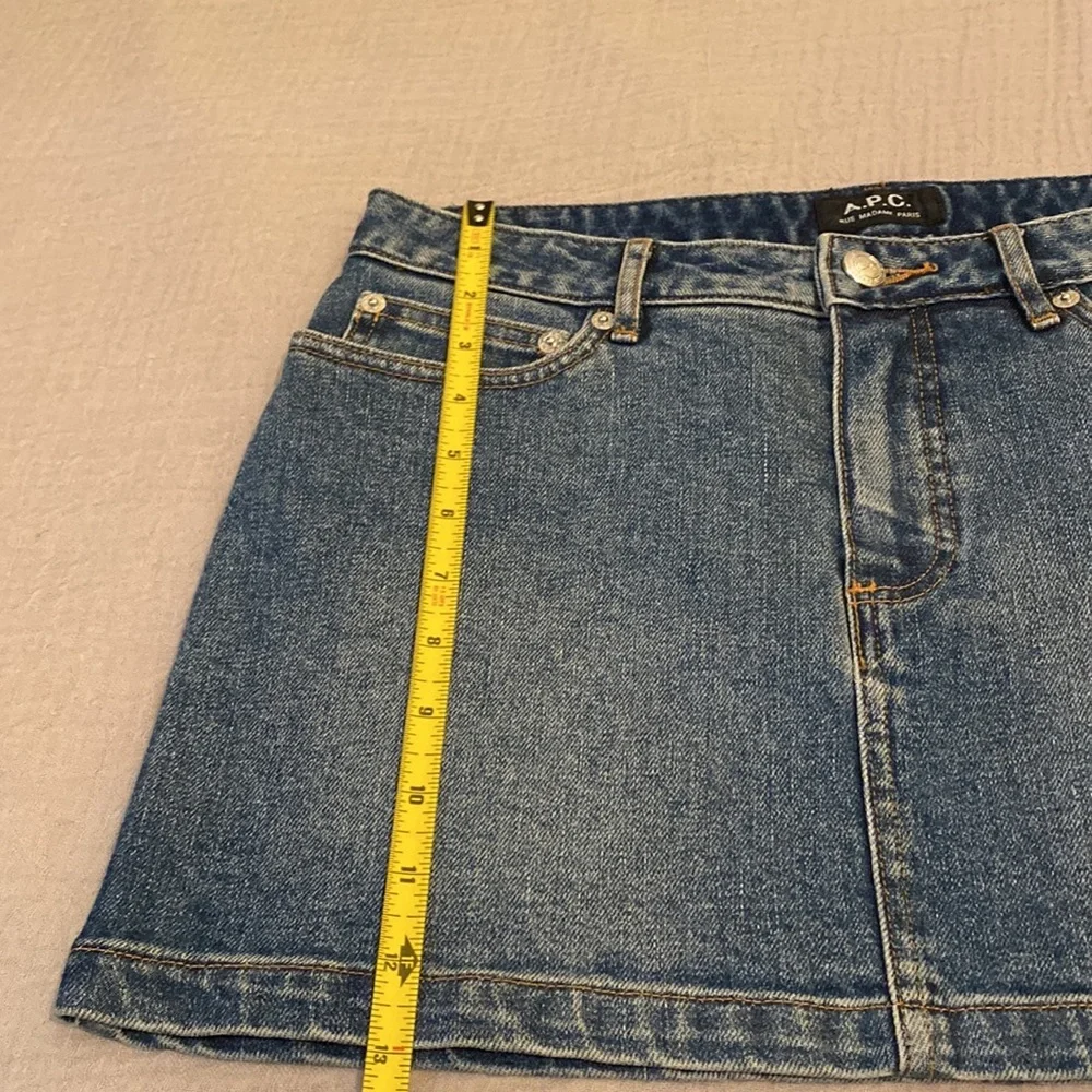 A.P.C. Denim Blue Mini Skirt Casual Chic. Size 38 - Picture 5 of 6